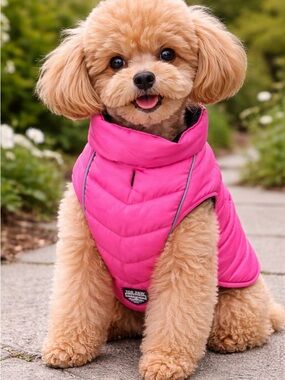 Top Paw Bright Pink Quilted Dog Puffer Jacket